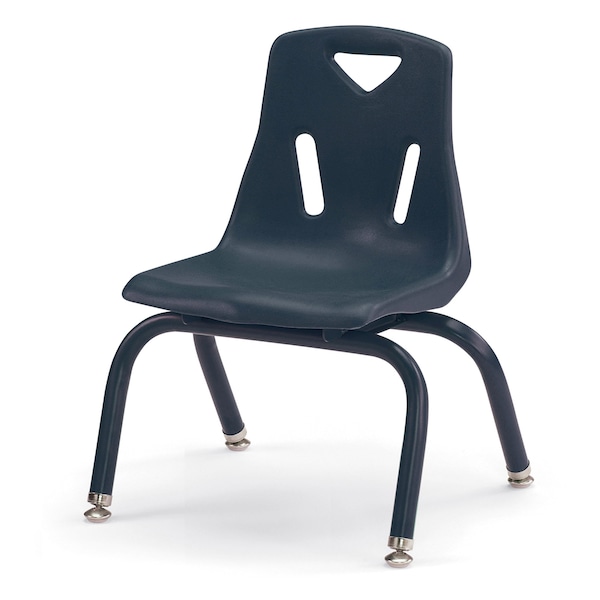 Berries Stacking Chairs with Powder-Coated Legs, 10 in. Ht, Set of 6, Navy